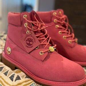 Timberland Women's Pink Waterproof Premium Boots